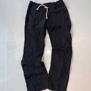 Roxy Black Linen Pants Small